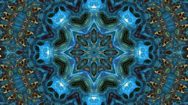 Soyut boya fırça mürekkep patlayabilir formanın düzgün kavramı simetrik desen süs dekoratif Kaleidoscope hareketi geometrik daire ve yıldız şekli