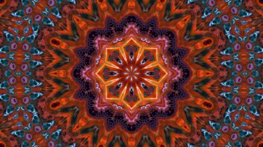 Soyut boya fırça mürekkep patlayabilir formanın düzgün kavramı simetrik desen süs dekoratif Kaleidoscope hareketi geometrik daire ve yıldız şekli