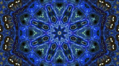 Soyut boya fırça mürekkep patlayabilir formanın düzgün kavramı simetrik desen süs dekoratif Kaleidoscope hareketi geometrik daire ve yıldız şekli