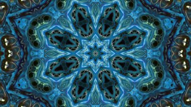 Soyut boya fırça mürekkep patlayabilir formanın düzgün kavramı simetrik desen süs dekoratif Kaleidoscope hareketi geometrik daire ve yıldız şekli