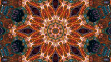 Soyut boya fırça mürekkep patlayabilir formanın düzgün kavramı simetrik desen süs dekoratif Kaleidoscope hareketi geometrik daire ve yıldız şekli