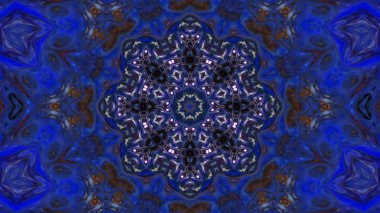 Soyut boya fırça mürekkep patlayabilir formanın düzgün kavramı simetrik desen süs dekoratif Kaleidoscope hareketi geometrik daire ve yıldız şekli