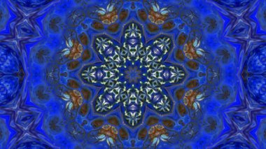 Soyut boya fırça mürekkep patlayabilir formanın düzgün kavramı simetrik desen süs dekoratif Kaleidoscope hareketi geometrik daire ve yıldız şekli