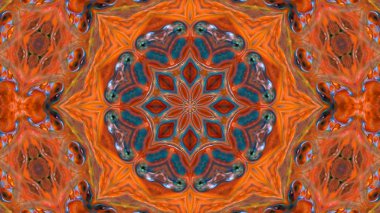 Soyut boya fırça mürekkep patlayabilir formanın düzgün kavramı simetrik desen süs dekoratif Kaleidoscope hareketi geometrik daire ve yıldız şekli