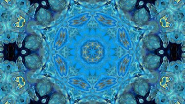 Soyut boya fırça mürekkep patlayabilir formanın düzgün kavramı simetrik desen süs dekoratif Kaleidoscope hareketi geometrik daire ve yıldız şekli