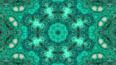 Soyut boya fırça mürekkep patlayabilir formanın düzgün kavramı simetrik desen süs dekoratif Kaleidoscope hareketi geometrik daire ve yıldız şekli