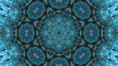 Soyut boya fırça mürekkep patlayabilir formanın düzgün kavramı simetrik desen süs dekoratif Kaleidoscope hareketi geometrik daire ve yıldız şekli