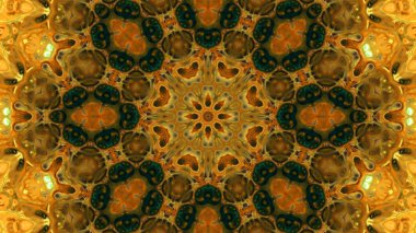 Soyut boya fırça mürekkep patlayabilir formanın düzgün kavramı simetrik desen süs dekoratif Kaleidoscope hareketi geometrik daire ve yıldız şekli