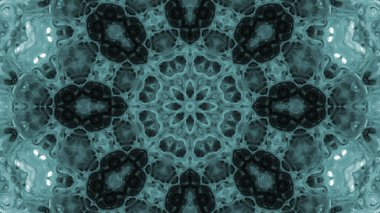 Soyut boya fırça mürekkep patlayabilir formanın düzgün kavramı simetrik desen süs dekoratif Kaleidoscope hareketi geometrik daire ve yıldız şekli