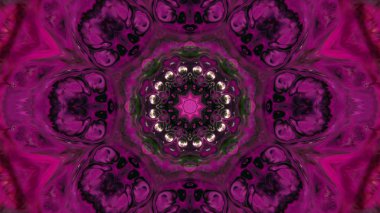 Soyut boya fırça mürekkep patlayabilir formanın düzgün kavramı simetrik desen süs dekoratif Kaleidoscope hareketi geometrik daire ve yıldız şekli