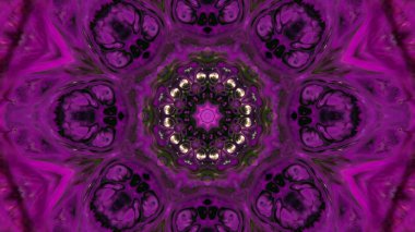 Soyut boya fırça mürekkep patlayabilir formanın düzgün kavramı simetrik desen süs dekoratif Kaleidoscope hareketi geometrik daire ve yıldız şekli