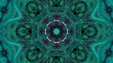 Soyut boya fırça mürekkep patlayabilir formanın düzgün kavramı simetrik desen süs dekoratif Kaleidoscope hareketi geometrik daire ve yıldız şekli