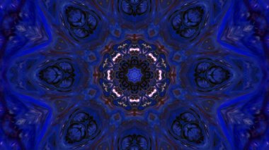 Soyut boya fırça mürekkep patlayabilir formanın düzgün kavramı simetrik desen süs dekoratif Kaleidoscope hareketi geometrik daire ve yıldız şekli