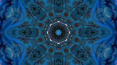 Soyut boya fırça mürekkep patlayabilir formanın düzgün kavramı simetrik desen süs dekoratif Kaleidoscope hareketi geometrik daire ve yıldız şekli