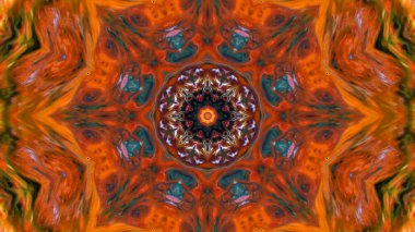 Soyut boya fırça mürekkep patlayabilir formanın düzgün kavramı simetrik desen süs dekoratif Kaleidoscope hareketi geometrik daire ve yıldız şekli