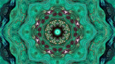 Soyut boya fırça mürekkep patlayabilir formanın düzgün kavramı simetrik desen süs dekoratif Kaleidoscope hareketi geometrik daire ve yıldız şekli