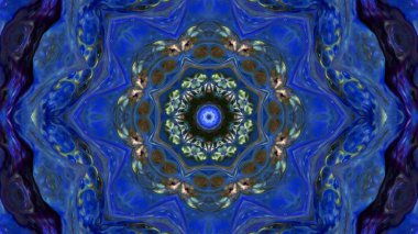 Soyut boya fırça mürekkep patlayabilir formanın düzgün kavramı simetrik desen süs dekoratif Kaleidoscope hareketi geometrik daire ve yıldız şekli