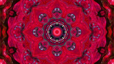 Soyut boya fırça mürekkep patlayabilir formanın düzgün kavramı simetrik desen süs dekoratif Kaleidoscope hareketi geometrik daire ve yıldız şekli