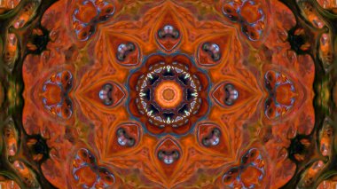 Soyut boya fırça mürekkep patlayabilir formanın düzgün kavramı simetrik desen süs dekoratif Kaleidoscope hareketi geometrik daire ve yıldız şekli