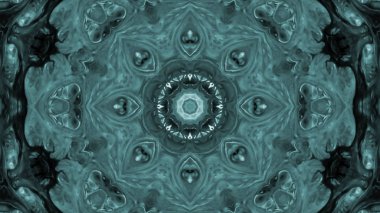 Soyut boya fırça mürekkep patlayabilir formanın düzgün kavramı simetrik desen süs dekoratif Kaleidoscope hareketi geometrik daire ve yıldız şekli