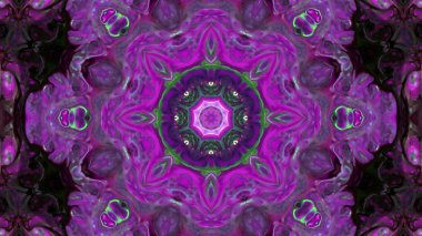 Soyut boya fırça mürekkep patlayabilir formanın düzgün kavramı simetrik desen süs dekoratif Kaleidoscope hareketi geometrik daire ve yıldız şekli