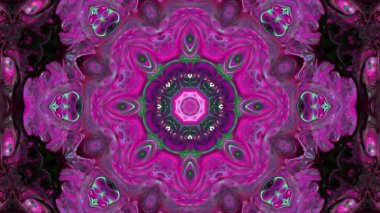 Soyut boya fırça mürekkep patlayabilir formanın düzgün kavramı simetrik desen süs dekoratif Kaleidoscope hareketi geometrik daire ve yıldız şekli