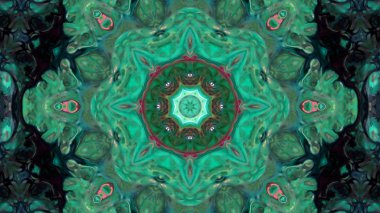 Soyut boya fırça mürekkep patlayabilir formanın düzgün kavramı simetrik desen süs dekoratif Kaleidoscope hareketi geometrik daire ve yıldız şekli