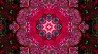 Soyut boya fırça mürekkep patlayabilir formanın düzgün kavramı simetrik desen süs dekoratif Kaleidoscope hareketi geometrik daire ve yıldız şekli