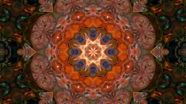 Soyut boya fırça mürekkep patlayabilir formanın düzgün kavramı simetrik desen süs dekoratif Kaleidoscope hareketi geometrik daire ve yıldız şekli