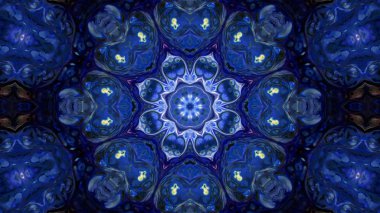 Soyut boya fırça mürekkep patlayabilir formanın düzgün kavramı simetrik desen süs dekoratif Kaleidoscope hareketi geometrik daire ve yıldız şekli