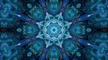 Soyut boya fırça mürekkep patlayabilir formanın düzgün kavramı simetrik desen süs dekoratif Kaleidoscope hareketi geometrik daire ve yıldız şekli