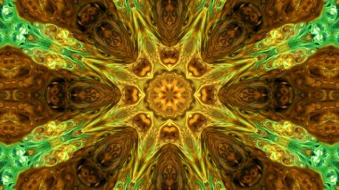 Soyut boya fırça mürekkep patlayabilir formanın düzgün kavramı simetrik desen süs dekoratif Kaleidoscope hareketi geometrik daire ve yıldız şekli