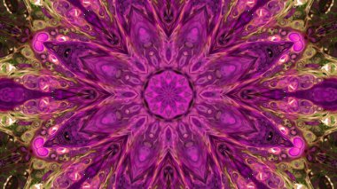 Soyut boya fırça mürekkep patlayabilir formanın düzgün kavramı simetrik desen süs dekoratif Kaleidoscope hareketi geometrik daire ve yıldız şekli