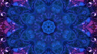 Soyut boya fırça mürekkep patlayabilir formanın düzgün kavramı simetrik desen süs dekoratif Kaleidoscope hareketi geometrik daire ve yıldız şekli