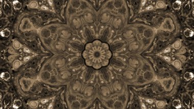 Soyut boya fırça mürekkep patlayabilir formanın düzgün kavramı simetrik desen süs dekoratif Kaleidoscope hareketi geometrik daire ve yıldız şekli