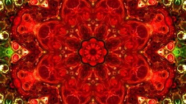 Soyut boya fırça mürekkep patlayabilir formanın düzgün kavramı simetrik desen süs dekoratif Kaleidoscope hareketi geometrik daire ve yıldız şekli