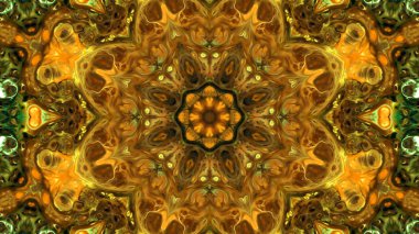 Soyut boya fırça mürekkep patlayabilir formanın düzgün kavramı simetrik desen süs dekoratif Kaleidoscope hareketi geometrik daire ve yıldız şekli