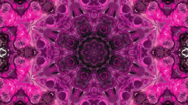 Soyut boya fırça mürekkep patlayabilir formanın düzgün kavramı simetrik desen süs dekoratif Kaleidoscope hareketi geometrik daire ve yıldız şekli