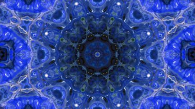 Soyut boya fırça mürekkep patlayabilir formanın düzgün kavramı simetrik desen süs dekoratif Kaleidoscope hareketi geometrik daire ve yıldız şekli