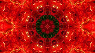 Soyut boya fırça mürekkep patlayabilir formanın düzgün kavramı simetrik desen süs dekoratif Kaleidoscope hareketi geometrik daire ve yıldız şekli