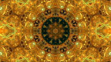 Soyut boya fırça mürekkep patlayabilir formanın düzgün kavramı simetrik desen süs dekoratif Kaleidoscope hareketi geometrik daire ve yıldız şekli