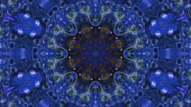 Soyut boya fırça mürekkep patlayabilir formanın düzgün kavramı simetrik desen süs dekoratif Kaleidoscope hareketi geometrik daire ve yıldız şekli