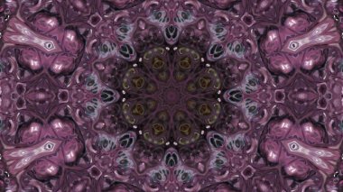 Soyut boya fırça mürekkep patlayabilir formanın düzgün kavramı simetrik desen süs dekoratif Kaleidoscope hareketi geometrik daire ve yıldız şekli