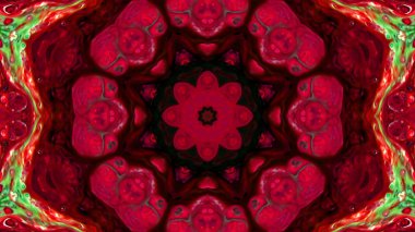 Soyut boya fırça mürekkep patlayabilir formanın düzgün kavramı simetrik desen süs dekoratif Kaleidoscope hareketi geometrik daire ve yıldız şekli