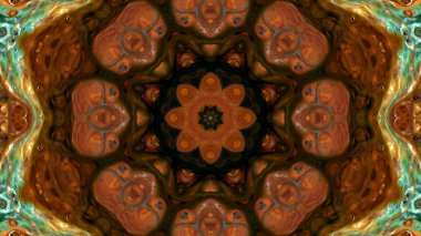 Soyut boya fırça mürekkep patlayabilir formanın düzgün kavramı simetrik desen süs dekoratif Kaleidoscope hareketi geometrik daire ve yıldız şekli