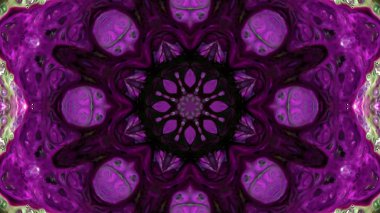 Soyut boya fırça mürekkep patlayabilir formanın düzgün kavramı simetrik desen süs dekoratif Kaleidoscope hareketi geometrik daire ve yıldız şekli