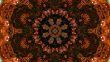 Soyut boya fırça mürekkep patlayabilir formanın düzgün kavramı simetrik desen süs dekoratif Kaleidoscope hareketi geometrik daire ve yıldız şekli