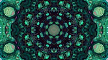 Soyut boya fırça mürekkep patlayabilir formanın düzgün kavramı simetrik desen süs dekoratif Kaleidoscope hareketi geometrik daire ve yıldız şekli