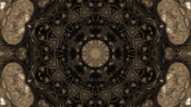 Soyut boya fırça mürekkep patlayabilir formanın düzgün kavramı simetrik desen süs dekoratif Kaleidoscope hareketi geometrik daire ve yıldız şekli