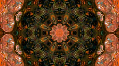 Soyut boya fırça mürekkep patlayabilir formanın düzgün kavramı simetrik desen süs dekoratif Kaleidoscope hareketi geometrik daire ve yıldız şekli